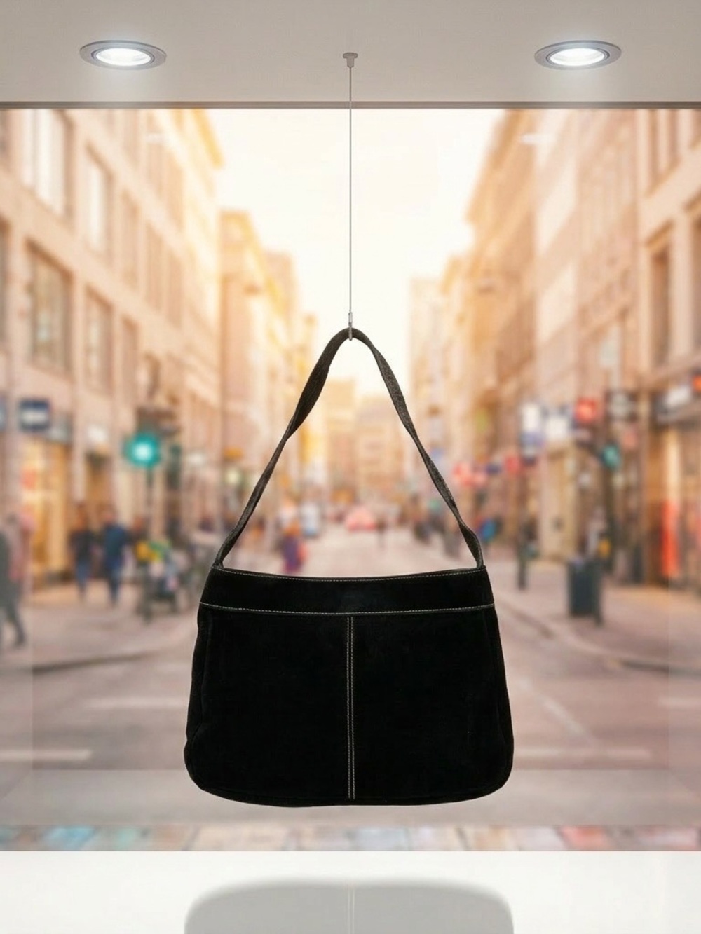Banana Republic Black Suede Shoulder Bag